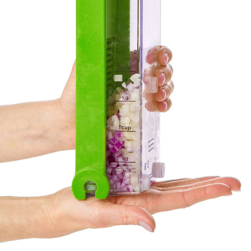 Prepworks Onion Chopper Green: Manual Vegetable Dicer, Dishwasher-Safe, ABS & Stainless Steel