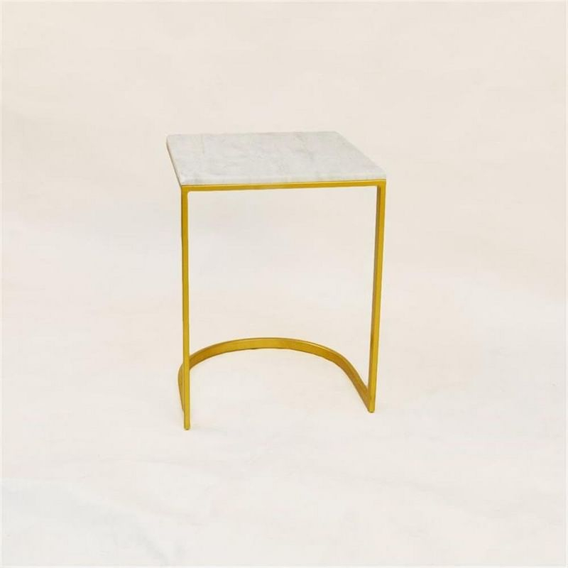 Carolina Living Lorelie Accent Table - White/Gold