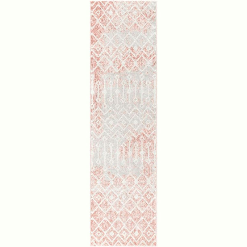 Unique Loom Bohemian Trellis Collection Area Rug - Gypsy (2' 7" x 10' Runner Dusty Rose/Ivory)
