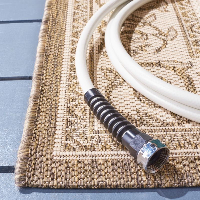 Courtyard CY1502 Power Loomed Indoor and Outdoor Area Rug - Natural/Brown - 5'3"x7'7" - Safavieh