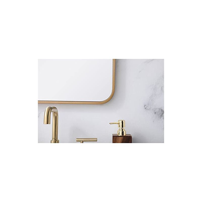 Elegant Lighting Soft corner metal rectangular mirror 18x30 inch in Brass