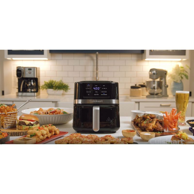 Cuisinart 2.6qt Basket Air Fryer Black/Stainless Steel Finish AIR-80: 1100W, Cool Touch Handle, Dishwasher-Safe Parts