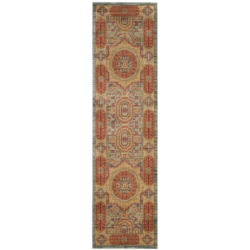Mahal MAH621 Power Loomed Indoor Runner Rug - Navy/Red - 2'2"x8' - Safavieh.