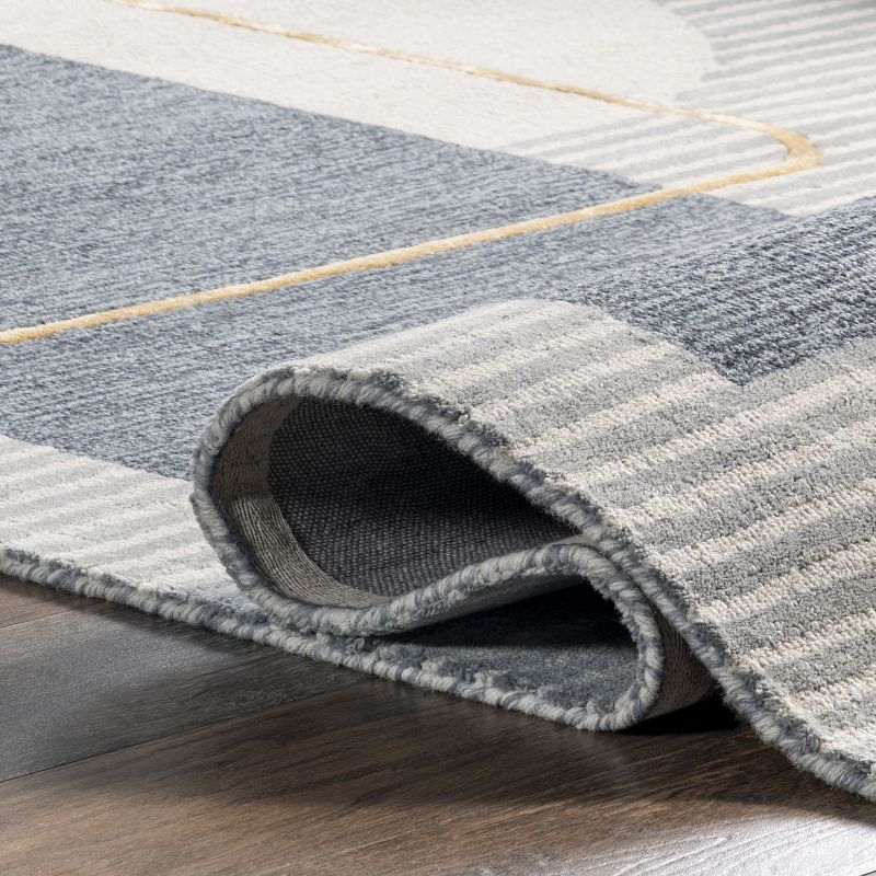 Nuloom Shelley Abstract Striped Wool Indoor Area Rug, 4' x 6', Blue