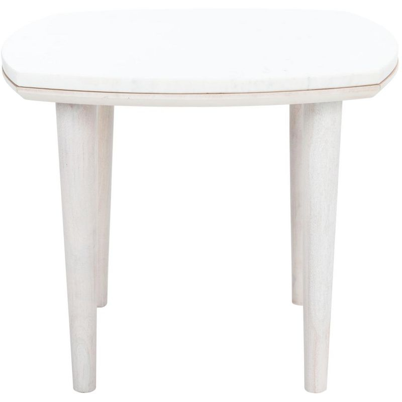 Lara Marble Side Table - ACC9000B - White Washed/White - Safavieh