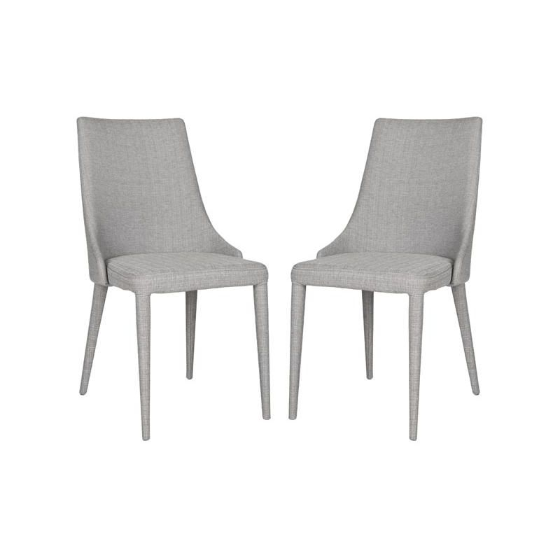 Summerset 19" H Leather Side Chair (Set of 2) - FOX2014 - Grey - Safavieh Couture