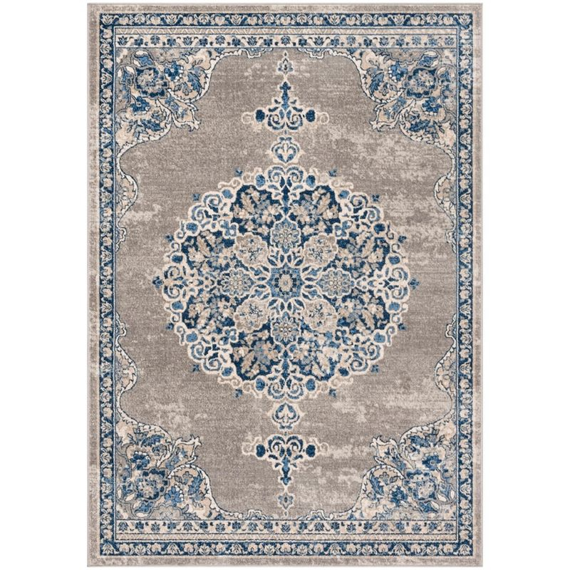 Brentwood BNT867 Power Loomed Indoor Area Rug - Light Grey/Blue - 5'3"x7'6" - Safavieh