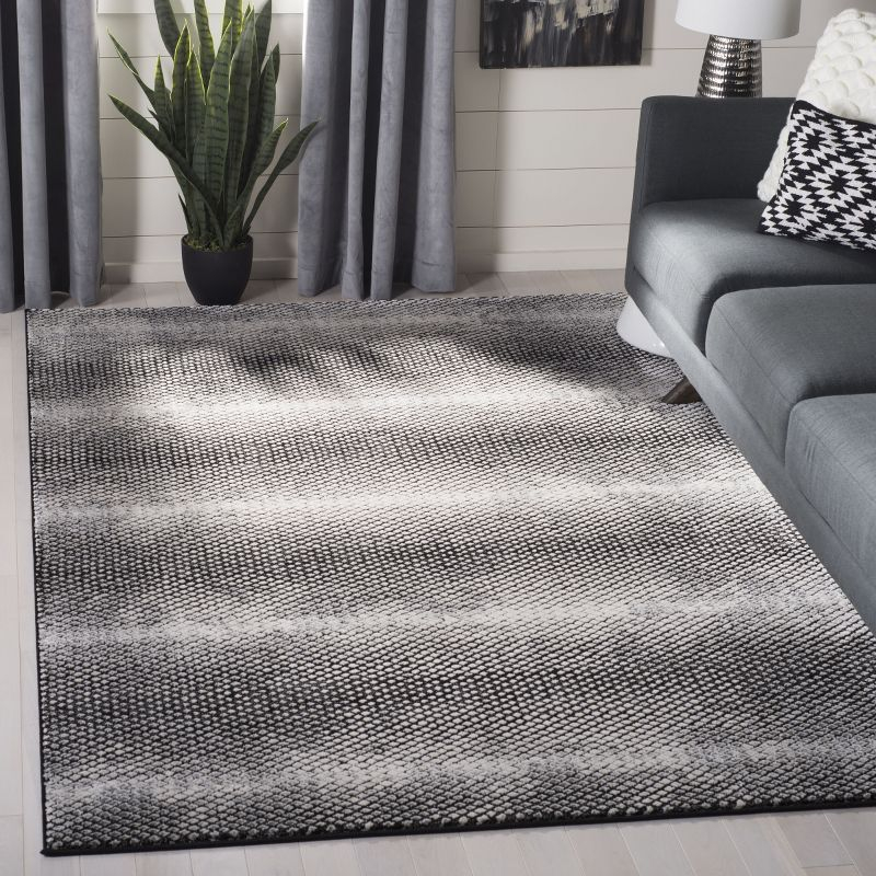 Lurex LUR186 Power Loomed Area Rug - Black/Ivory - 4'x6' - Safavieh