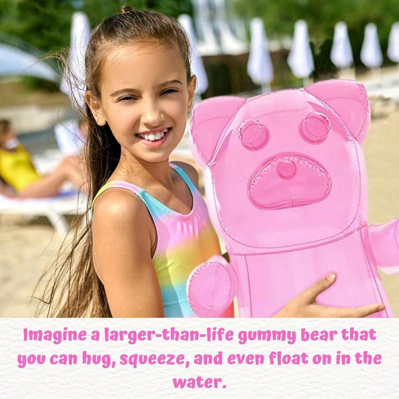 4E's Novelty 2 Pack Inflatable Gummy Bears - 24'' Large Fun Gummy Bear Party Decorations, Colorful Gummy Bear Decor, Perfect Gummy Bear Party Favors