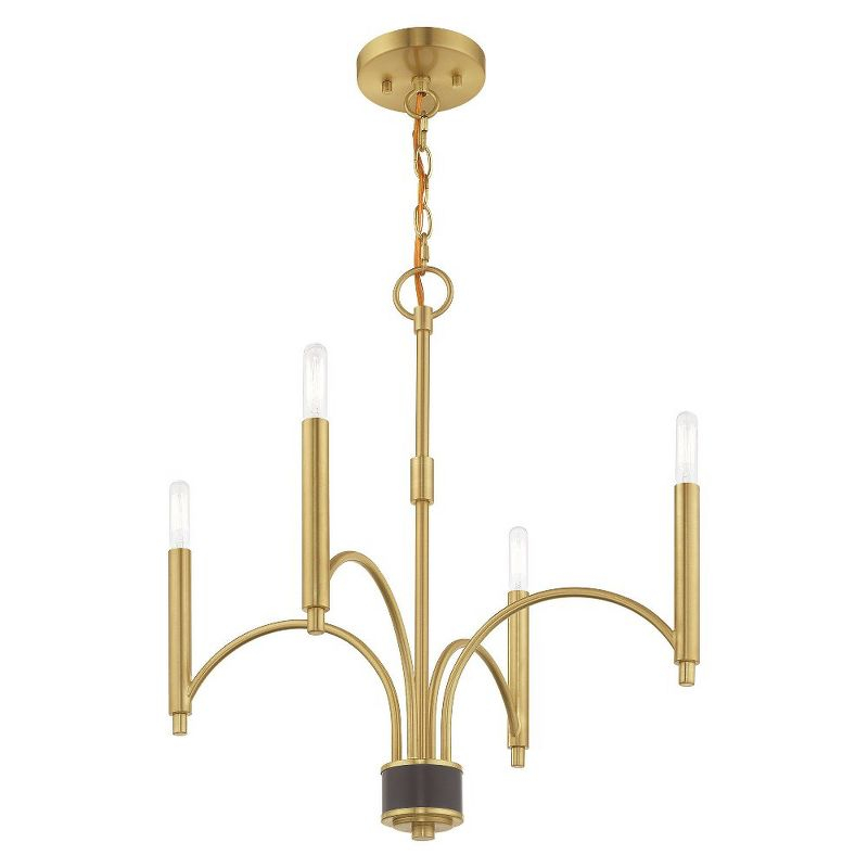 Livex Lighting Wisteria 4 - Light Chandelier in  Satin Brass