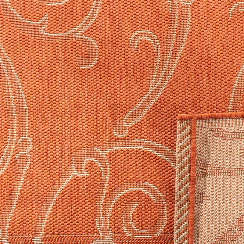 Courtyard CY2665 Power Loomed Indoor and Outdoor Area Rug - Terracotta/Natural - 4'x5'7" - Safavieh