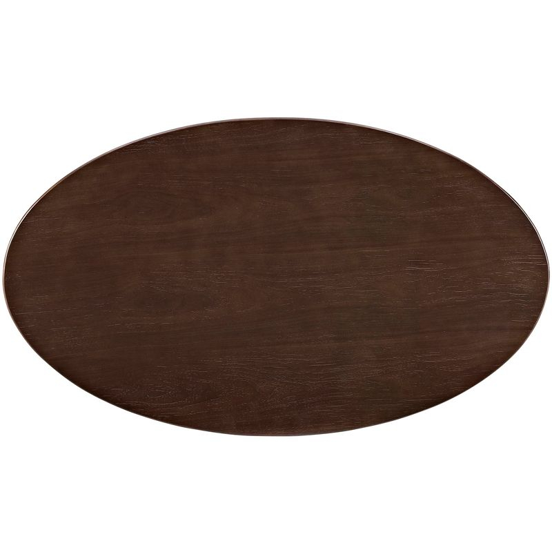 48" Lippa Oval Walnut Dining Table Walnut - Modway: Sleek Modern Pedestal, Seats 4