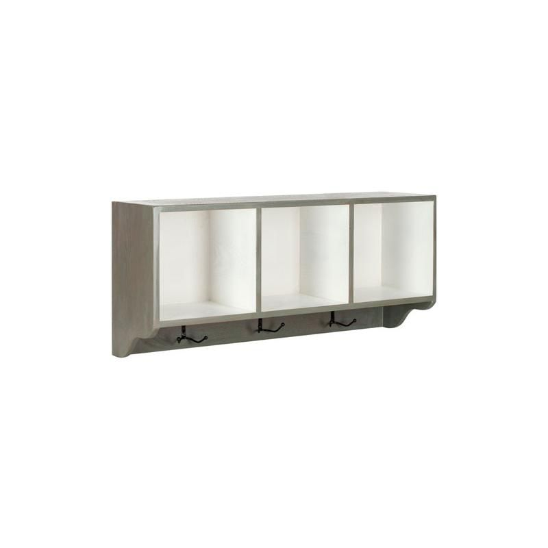 Alice Wall Shelf With Storage Compartments - Ash Grey/White - Safavieh