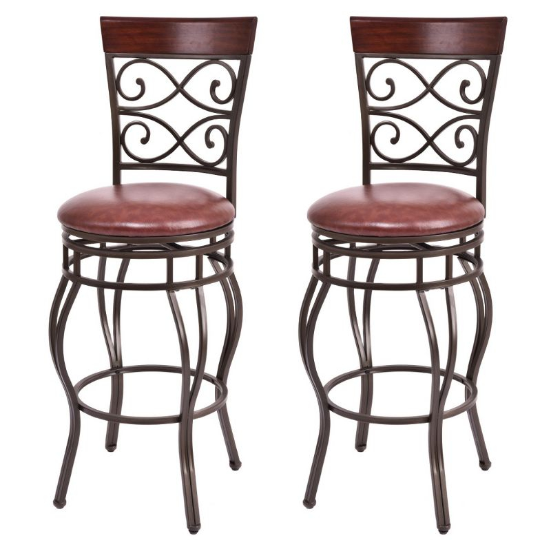 Tangkula 2PCS Bar Stools Dining Kitchen Pub Chair