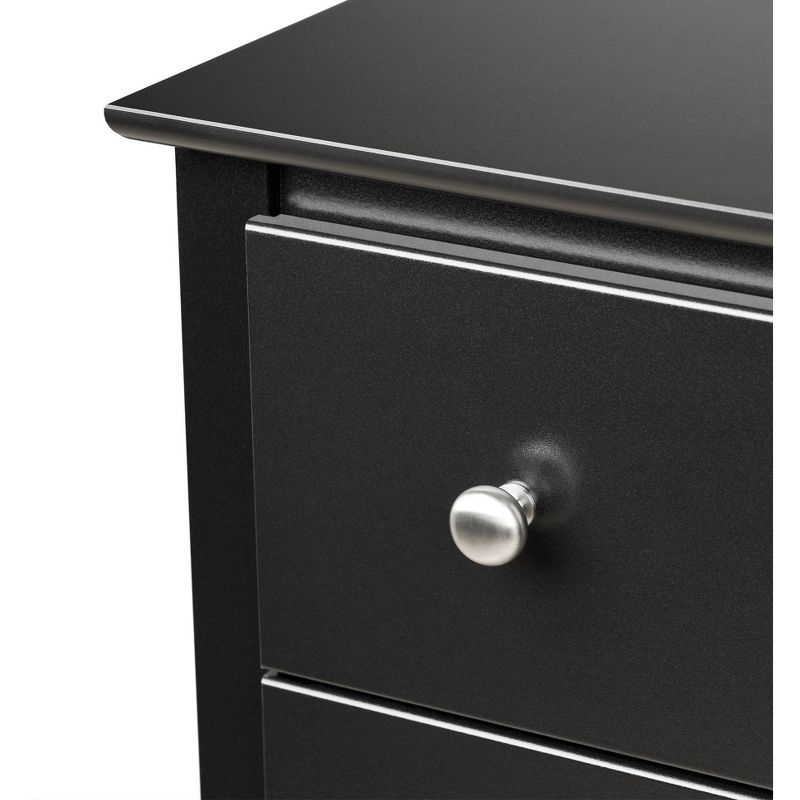 Prepac Sonoma 3 Drawer Nightstand - Black : Wood Composite Bedside Table, Rectangle Shape, Spot Clean