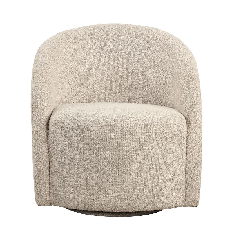 Lifestyle Solutions Bournemouth Swivel Accent Chair GrayBoucle: Minimalist Design, High-Density Foam, Solid Hardwood