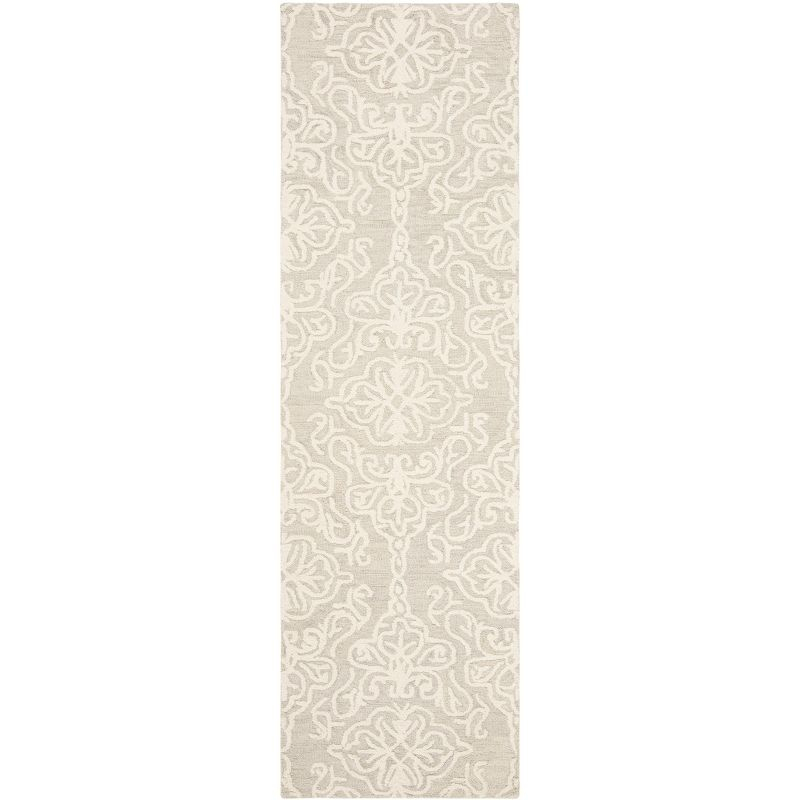 Blossom BLM112 Hand Tufted Indoor Runner Rug - Silver/Ivory - 2'3"x6' - Safavieh