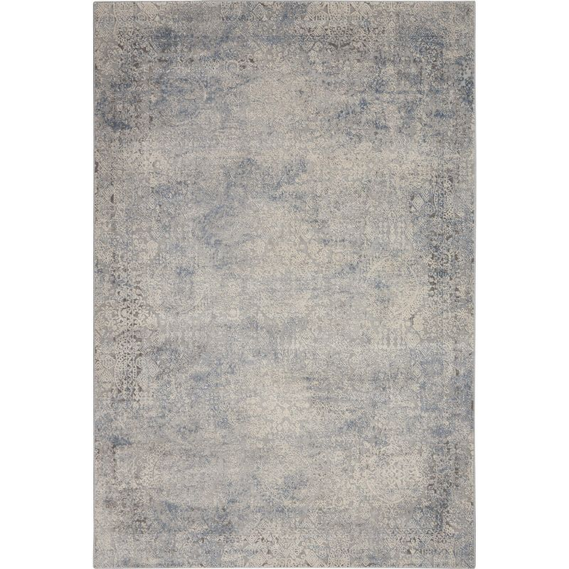 Nourison Rustic Textures Vintage Persian Indoor Area Rug Ivory Light Blue 3'11" x 5'11"