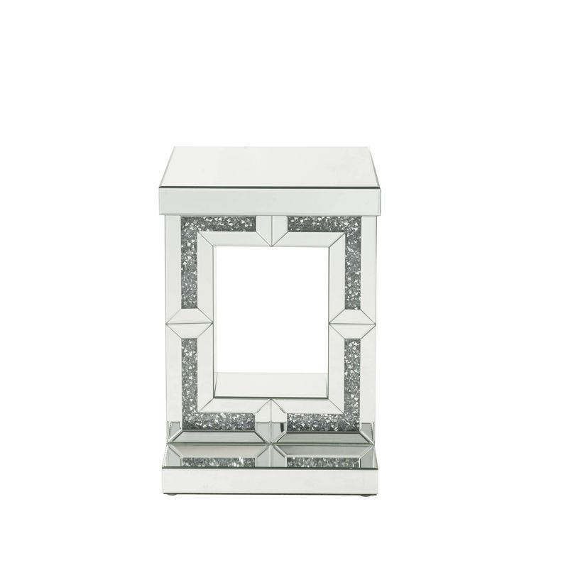16" Noralie Accent Table Mirrored/Faux Diamonds - Acme Furniture