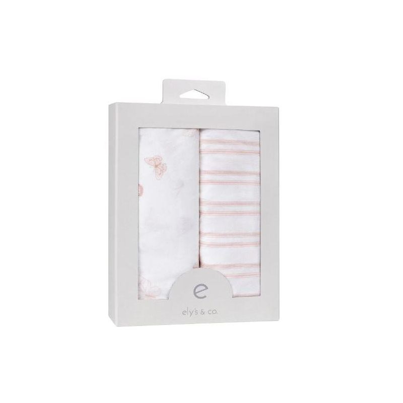 Ely's & Co. Baby Fitted Bassinet Sheet  100% Combed Jersey Cotton Pink for Baby Girl 2 Pack