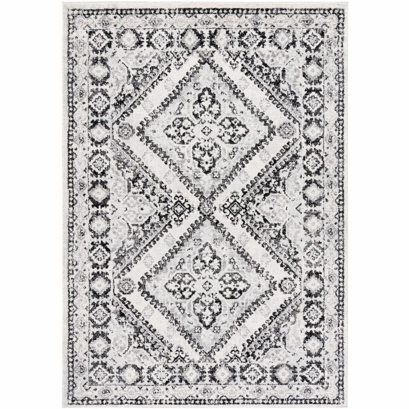 Tulum TUL280 Power Loomed Area Rug - Ivory/Black - 5'3"x7'6" - Safavieh.