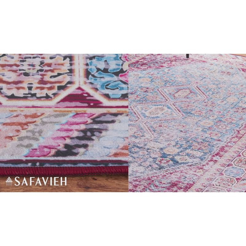 Tucson TSN164 Power Loomed Machine Washable Area Rug - Blue/Red - 6'x9' - Safavieh.