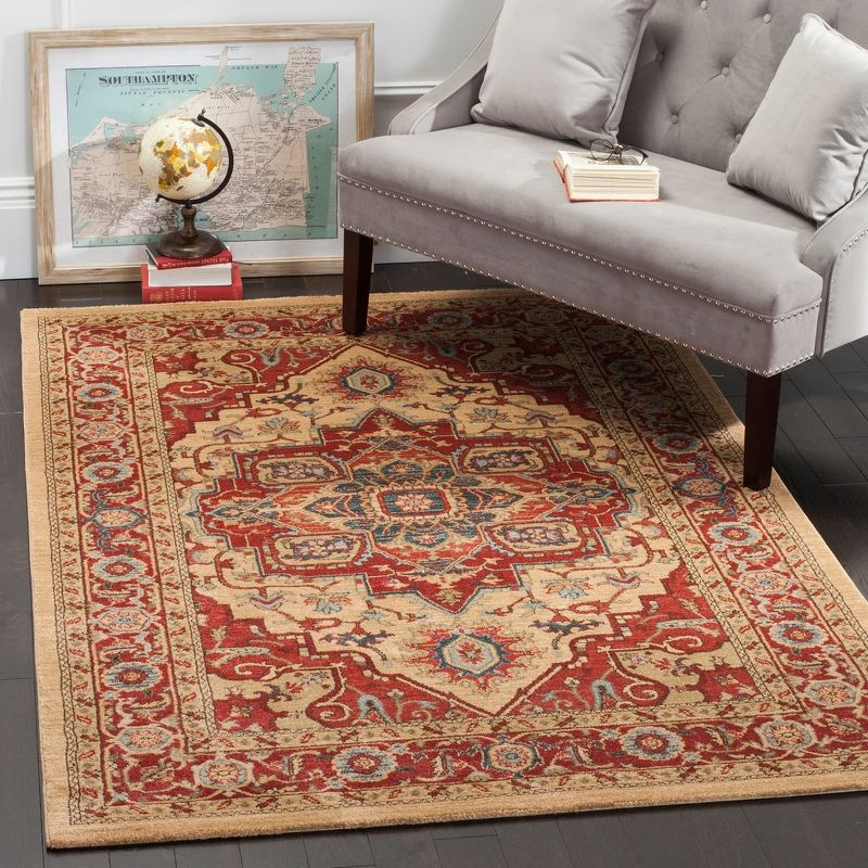 Mahal MAH698 Power Loomed Indoor Area Rug - Red/Natural - 6'7"x9'2" - Safavieh.