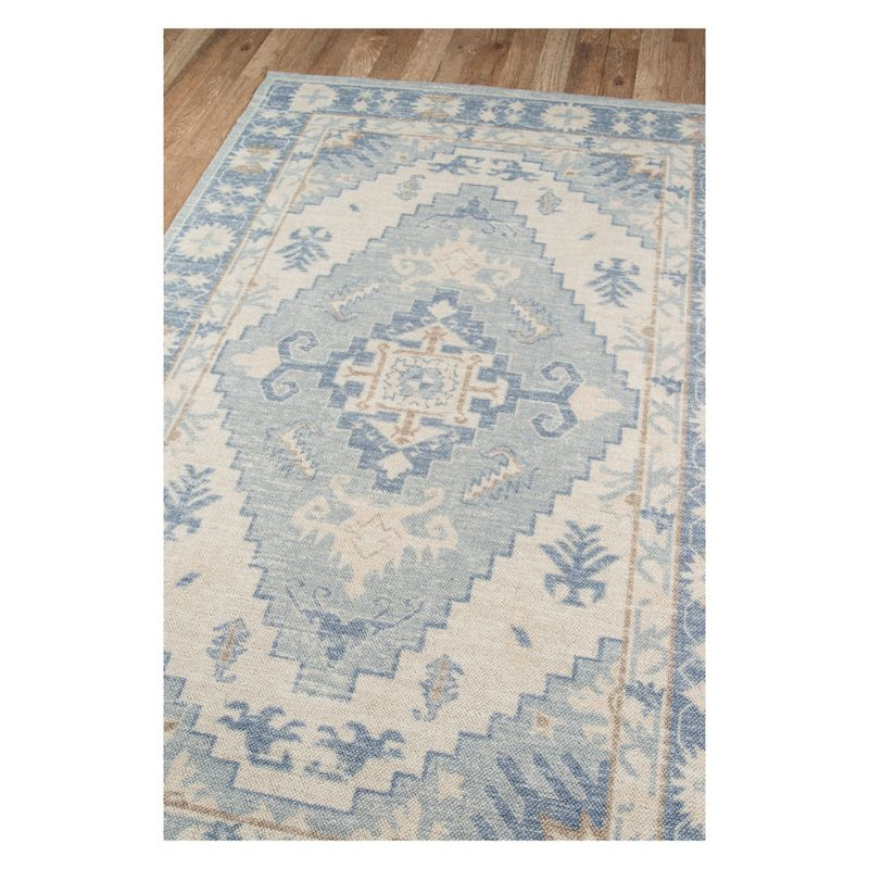 Momeni Anatolia Mateo Blue 2'x3' Accent Rug: Traditional Wool & Nylon Medallion, Low Pile Indoor Area Rug