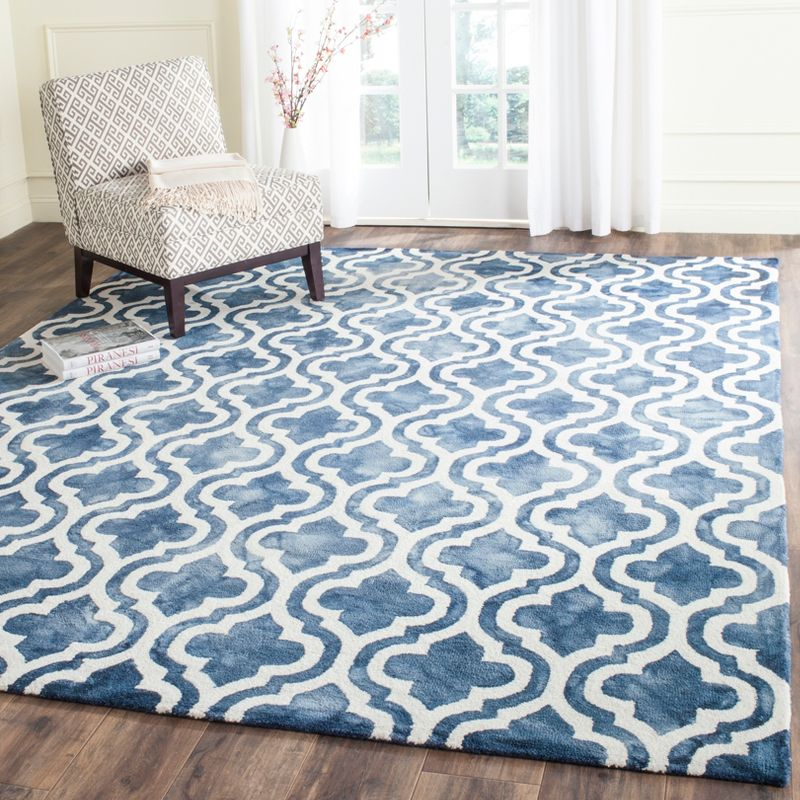 Dip Dye DDY537 Hand Tufted Indoor Area Rug - Navy/Ivory - 9'x12' - Safavieh