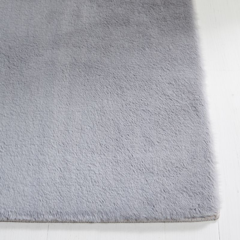 Faux Rabbit Fur FRF500 Power Loomed Machine Washable Indoor Area Rug - Light Grey - 6'x9' - Safavieh