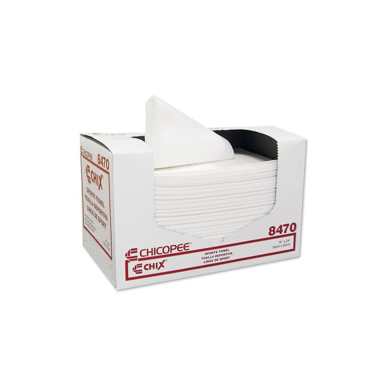 Chix Sports Towels, 14 x 24, White, 100 Towels/Pack, 6 Packs/Carton