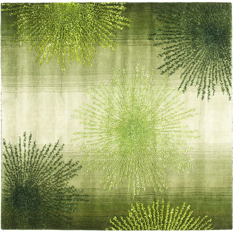 Soho SOH712 Hand Tufted Area Rug - Green/Multi - 6'x6' - Safavieh.