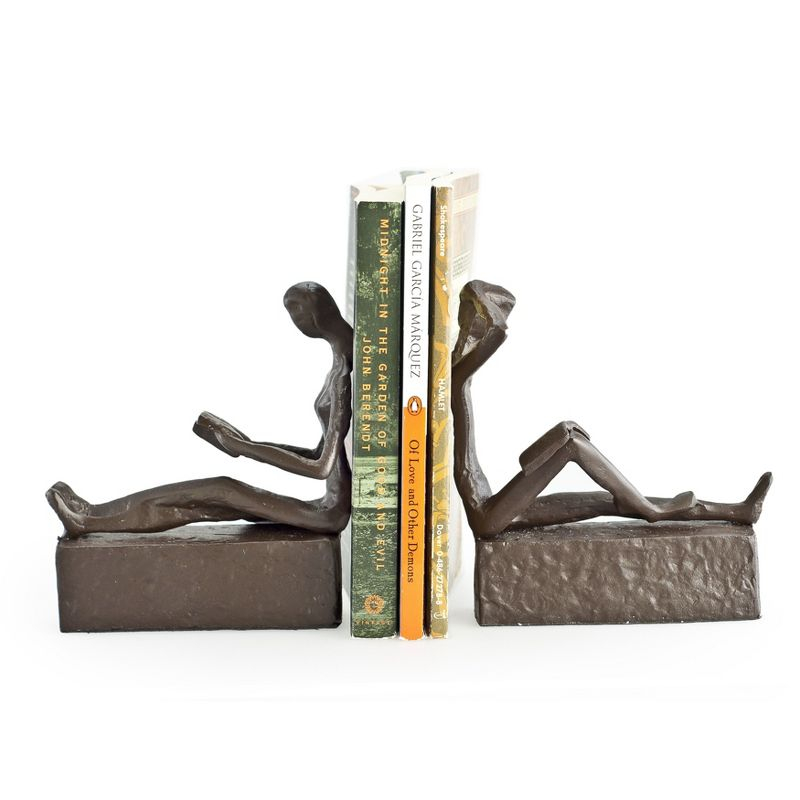 Danya B Man & Woman Reading Metal Bookend Set