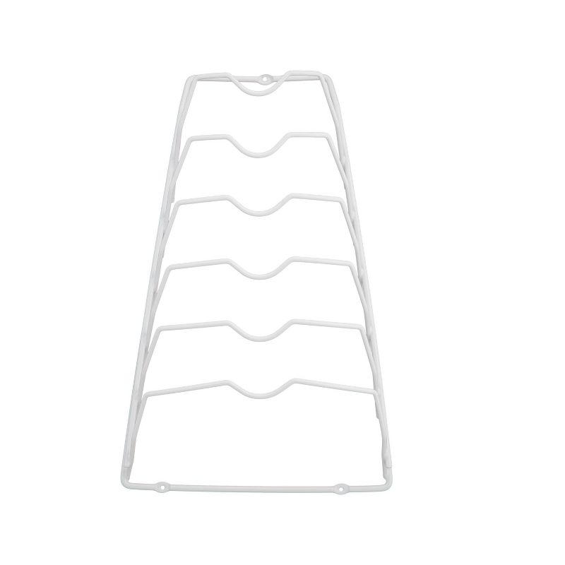 Organize It All Cabinet Door Lid Rack: Steel Kitchen Pot Rack, Under Cabinet Mount, White, 15.75" H x 18.11" D x 12.01" W
