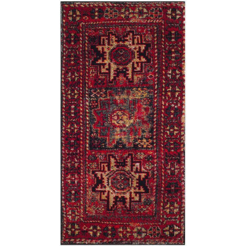 Vintage Hamadan VTH213 Power Loomed Indoor Area Rug - Red/Multi - 4'x6' - Safavieh