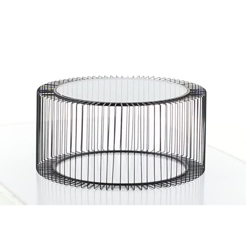 Contemporary Metal Coffee Table Black - Olivia & May: Modern Glass Top, No Assembly Required