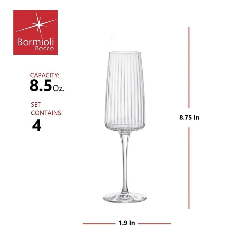 Bormioli Rocco Exclusiva 8.5 Oz Prosecco Glass  - Set of 4