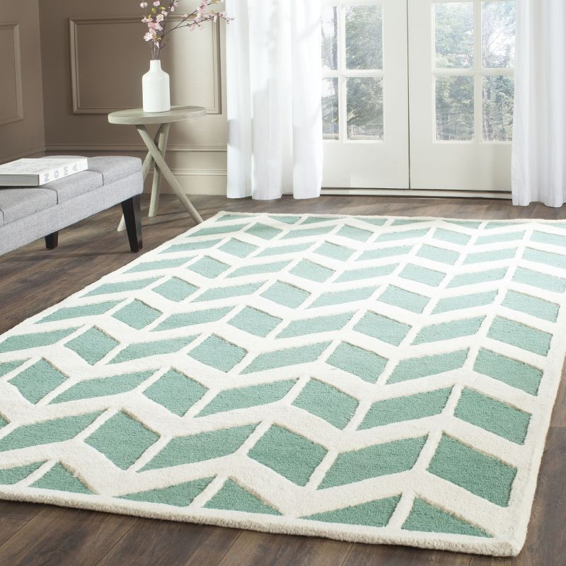 Cambridge CAM718 Tufted Indoor Area Rug - Teal/Ivory - 8'x10' - Safavieh