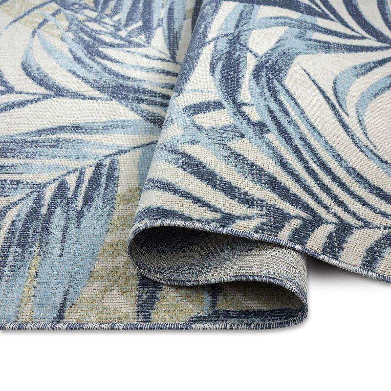 7'10" x 10'2" Malibu Palm Springs Indoor/Outdoor Rug Ivory/Aqua Blue - Tommy Bahama