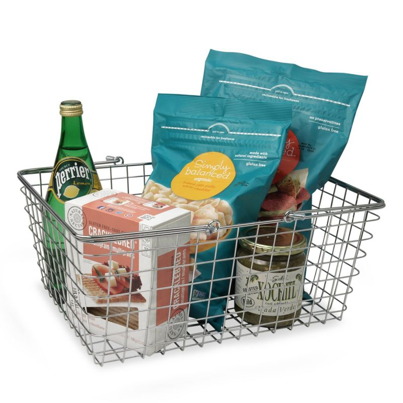 Spectrum Diversified Large Wire Basket: Metal Storage Utility, Multicolored, 21.5" W x 11.75" H, No Assembly Required