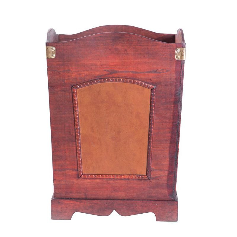 Vintiquewise Antique Wooden Waste Can - Bin with Handle