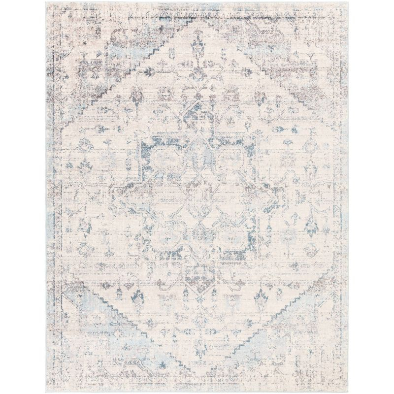 Livabliss 7'10"x10'3" Henderson Traditional Rugs Cream: Stain & Fade-Resistant, Medium Pile, Indoor Use