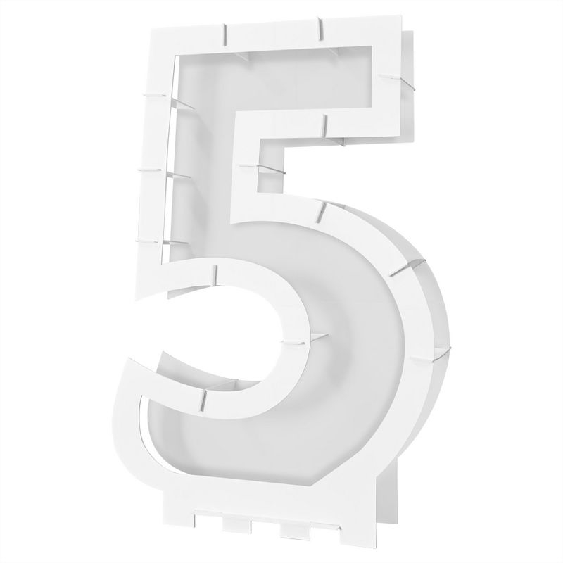 Beistle Balloon Mosaic Number  5  Frame, 32" x 21½", (1/Box) White