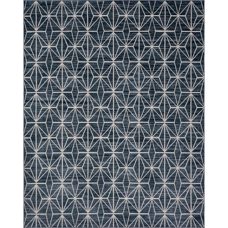 Jill Zarin Uptown Collection Area Rug - Fifth Avenue (8'  x 10' Rectangle Navy Blue/Ivory)