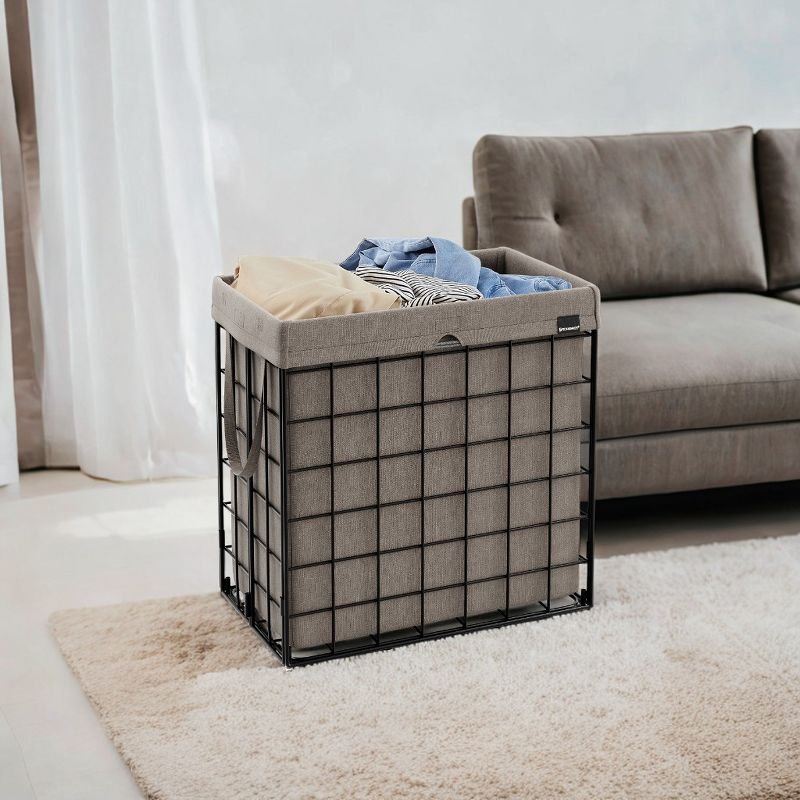 Laundry Hamper with Removable Washable Liner, 29 Gal. (110L) Collapsible Clothes Basket with Metal Wire Frame Laundry Bin