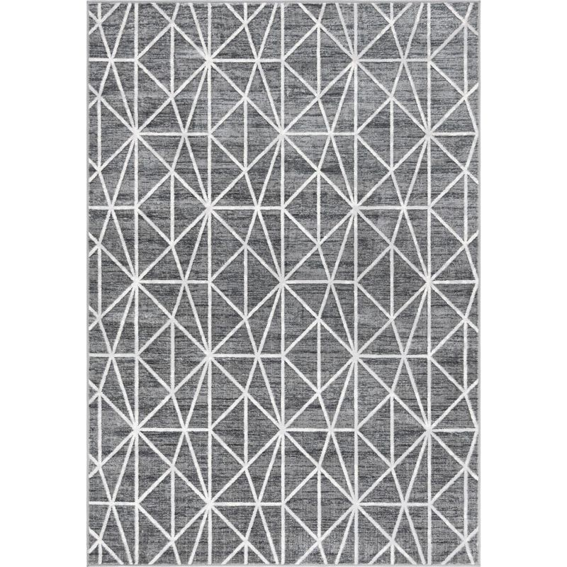 Unique Loom 7' 0 x 10' 0 Gray Matrix Trellis Geometric Area Rug