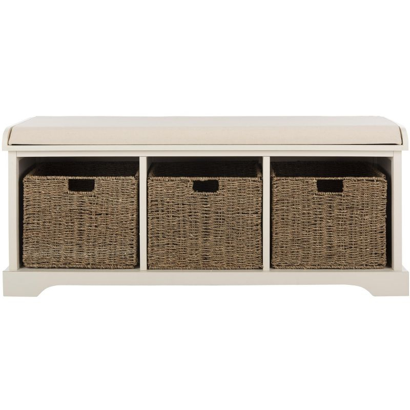 Lonan Storage Bench - AMH5733 - Vintage White - Safavieh Couture