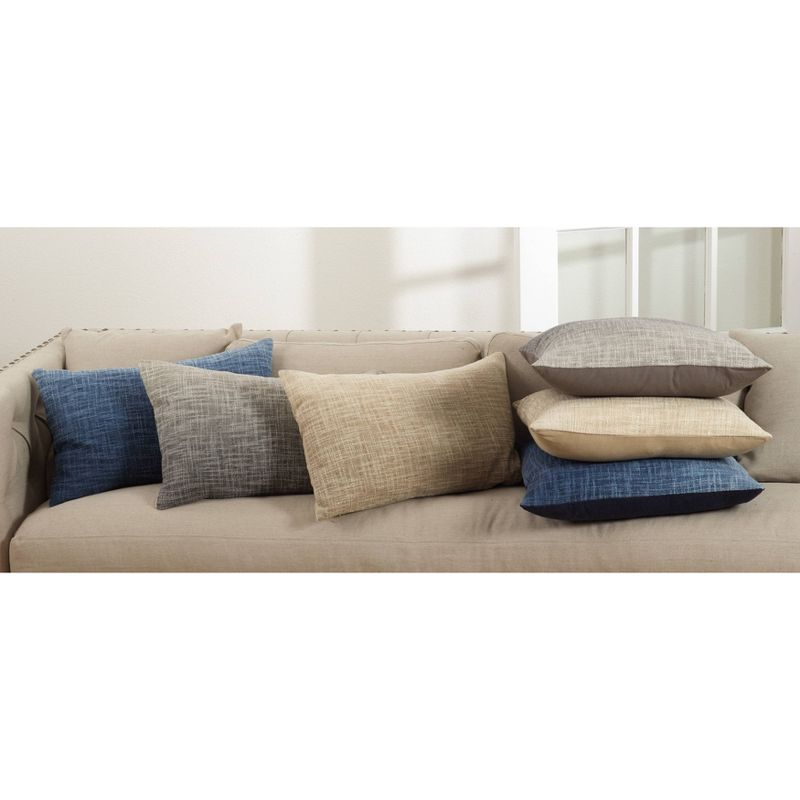 20"x20" Oversize Lancaster Ombre Square Throw Pillow Navy - Saro Lifestyle: Contemporary Indoor Decor, Zipper Closure