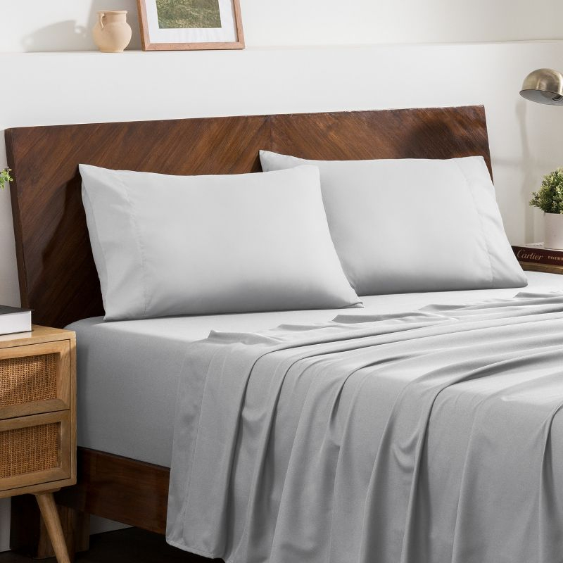 Microfiber Queen - Envelope - 20 x 30 Cloud Grey Pillowcase Set by Bare Home