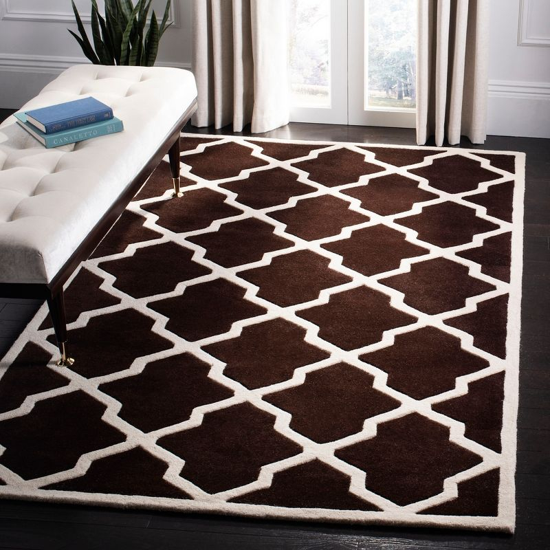 Chatham CHT735 Hand Tufted Accent Rug Dark Brown / Ivory 3' X 5' - Safavieh.